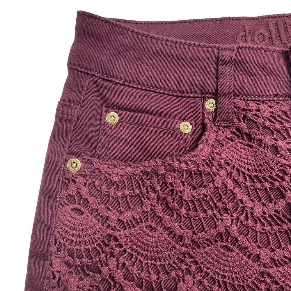 Dollhouse Burgundy Lace Front Shorts Women's Size 6 - Picture 3 of 7